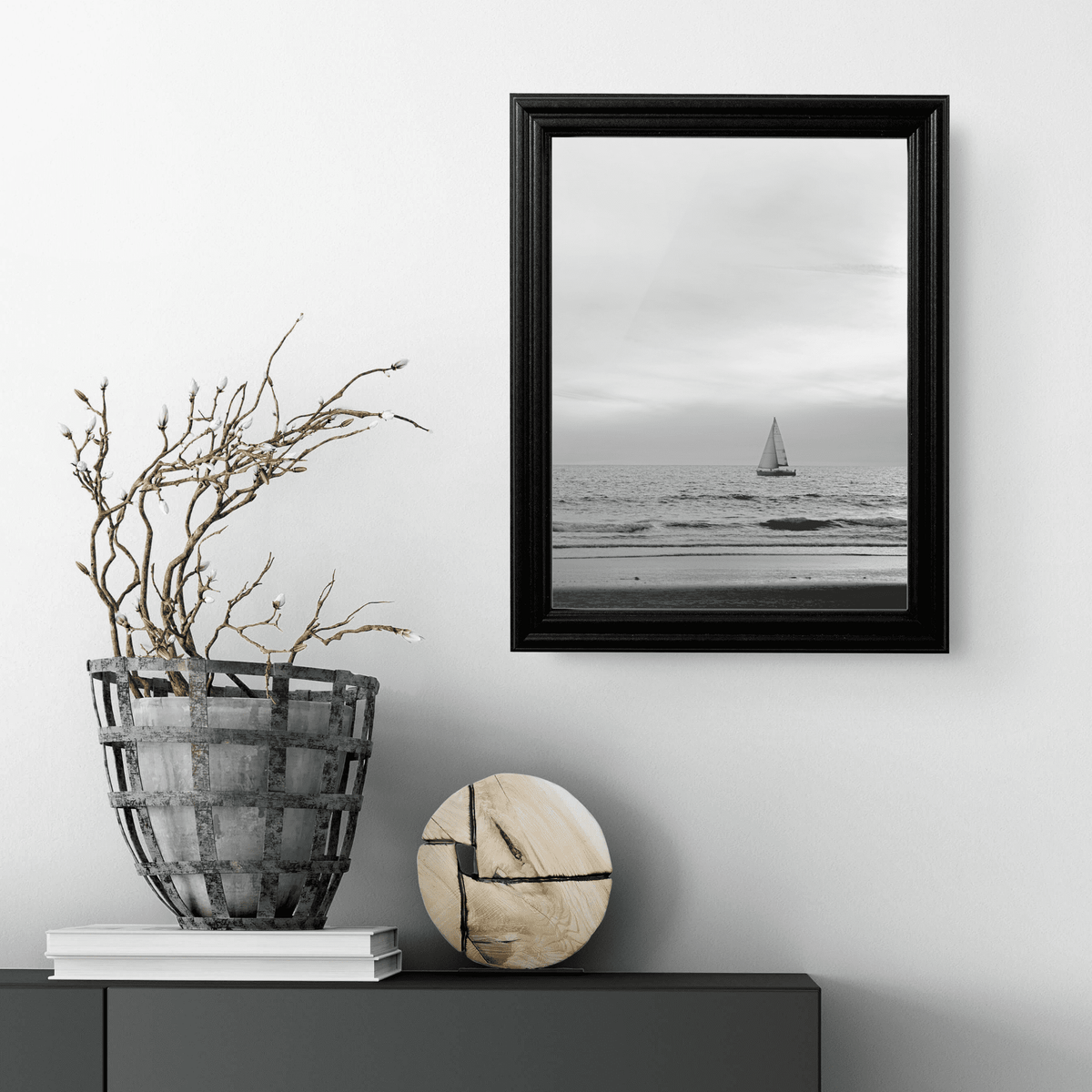 Black .75" Solid Wood Picture Frame, photo 4