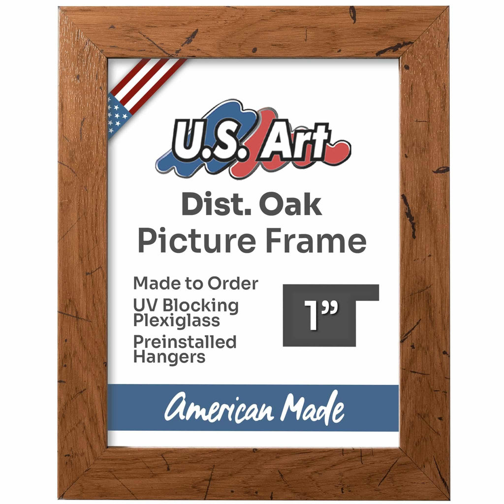 Distressed Oak 1" Flat Picture Frame