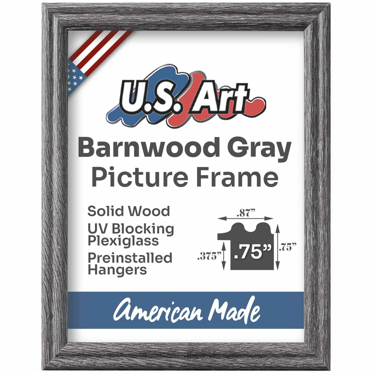 Barnwood Gray .75" Solid Wood Picture Frame