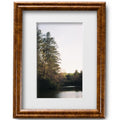 8x10 Brown Burl Picture Frame Matted to 5x7