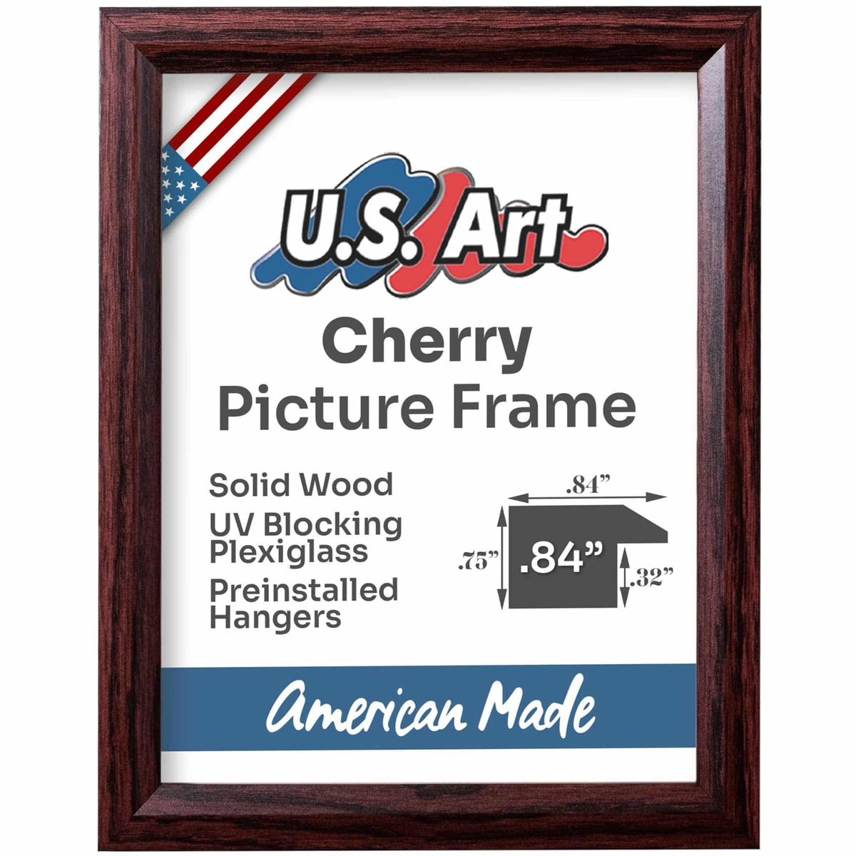 Cherry .84" Beveled Solid Wood Picture Frame