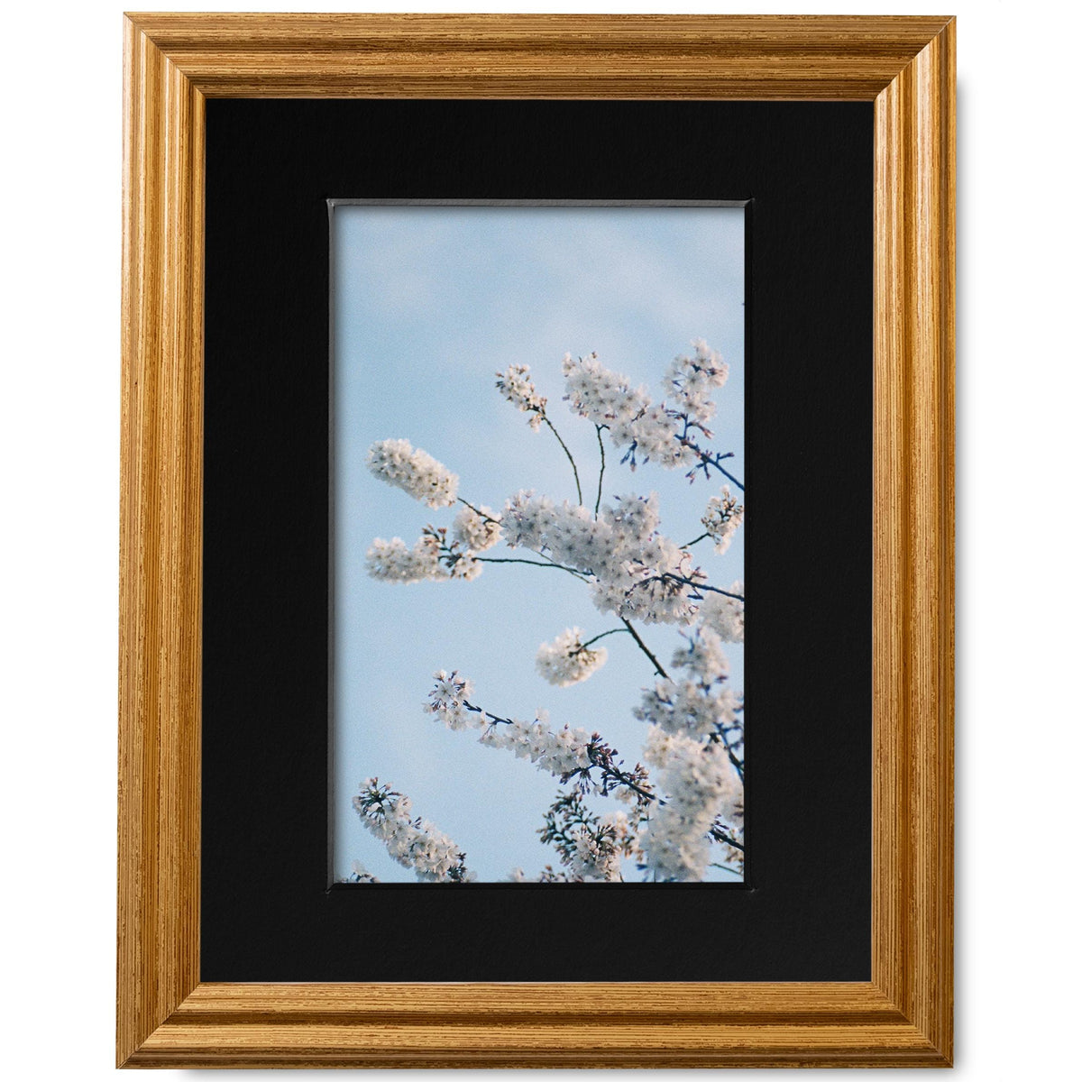 8x10 Honey Gold Picture Frame Matted to 5x7, photo 2