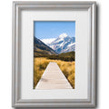 8x10 Cloud Silver Picture Frame Matted to 5x7