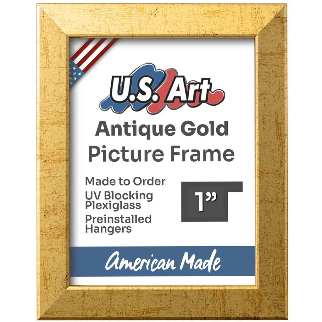 Antique Gold 1" Flat Picture Frame