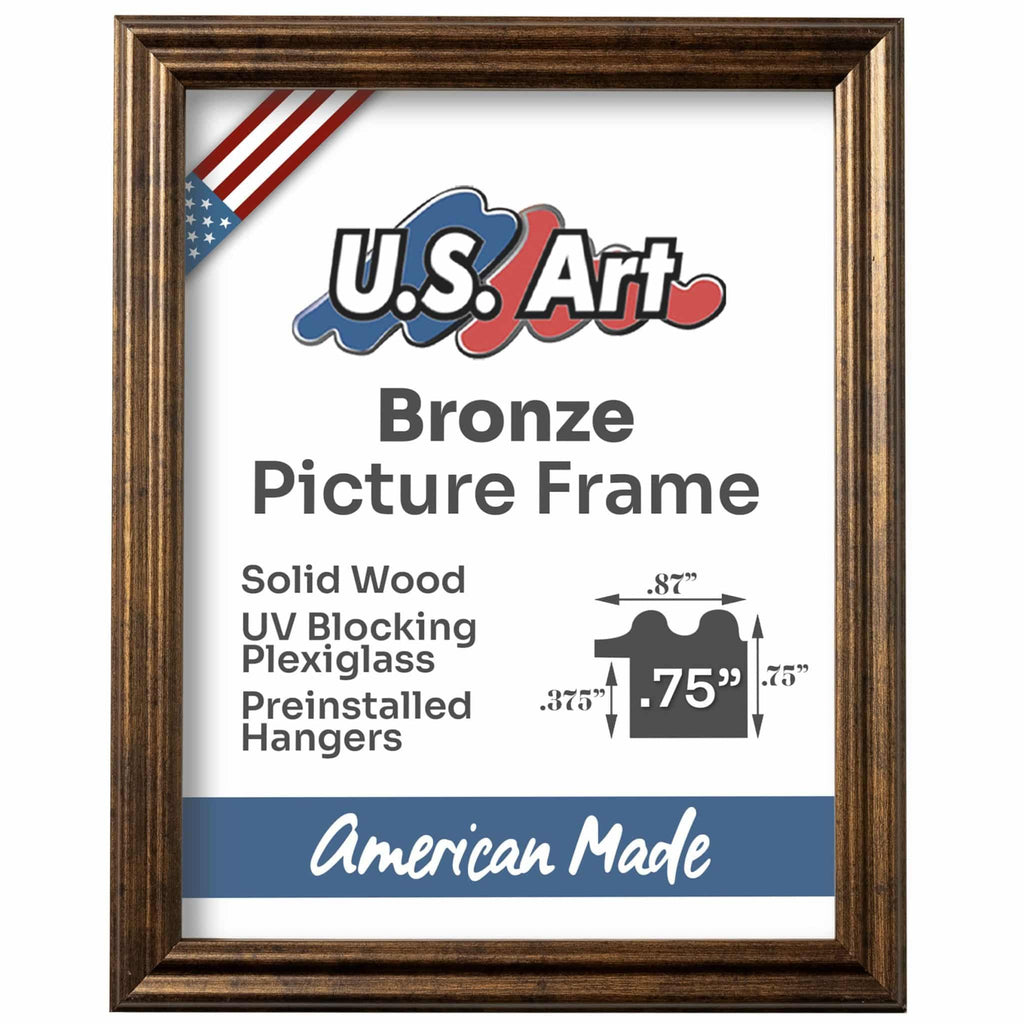 Vintage Rustic Bronze .75" Solid Wood Picture Frame, photo 3