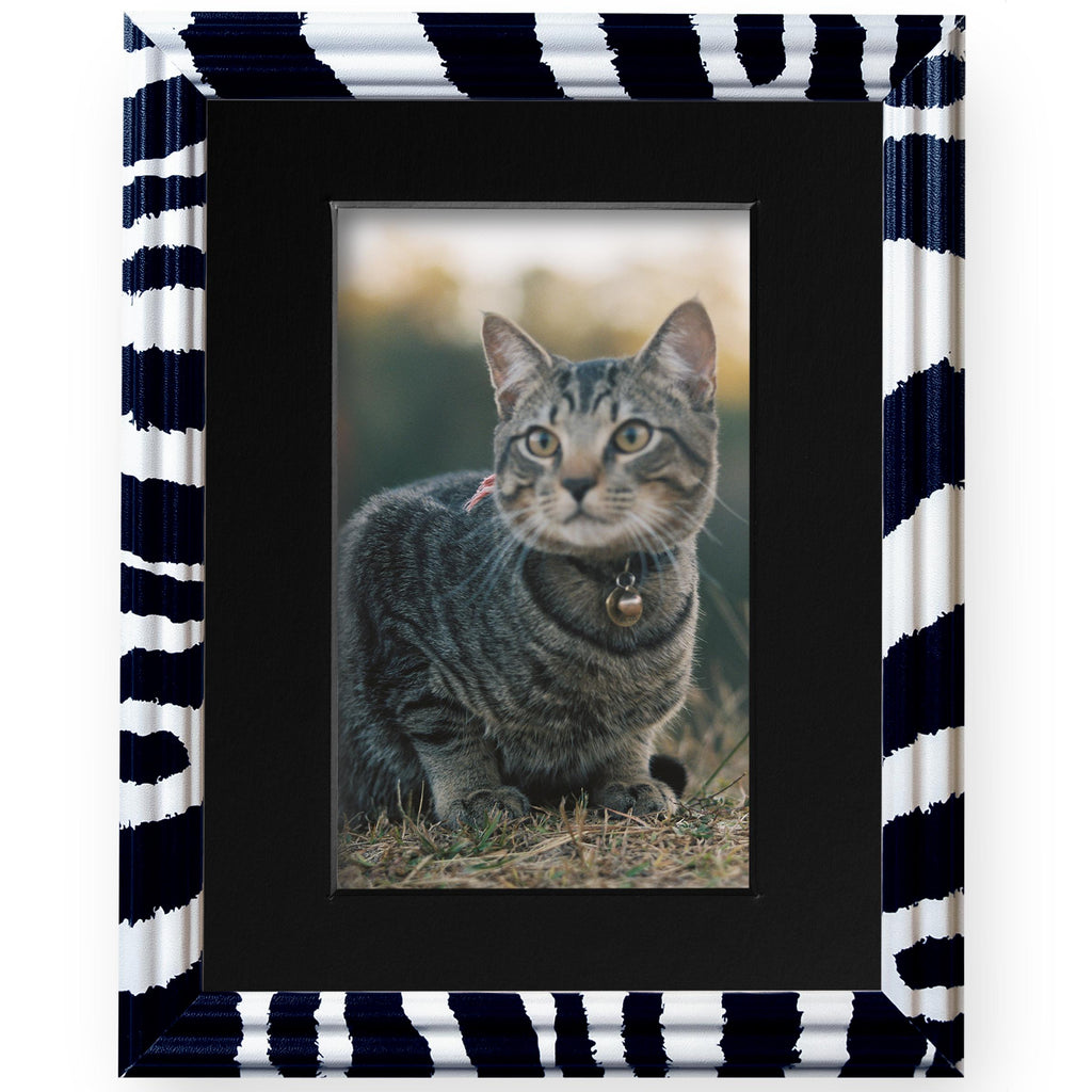 8x10 Zebra Print Picture Frame Matted to 5x7, photo 2