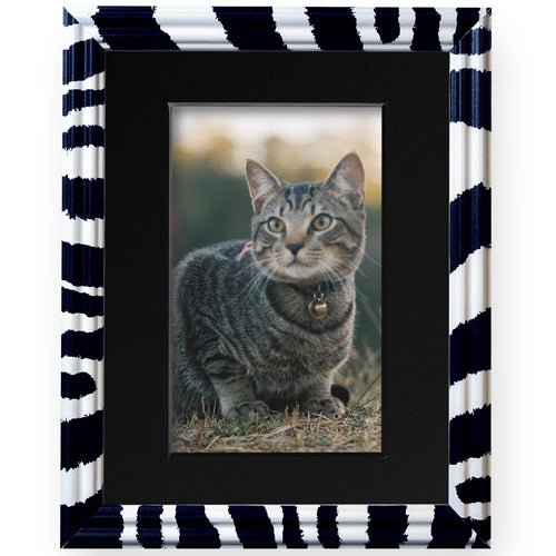 8x10 Zebra Print Picture Frame Matted to 5x7, photo 2