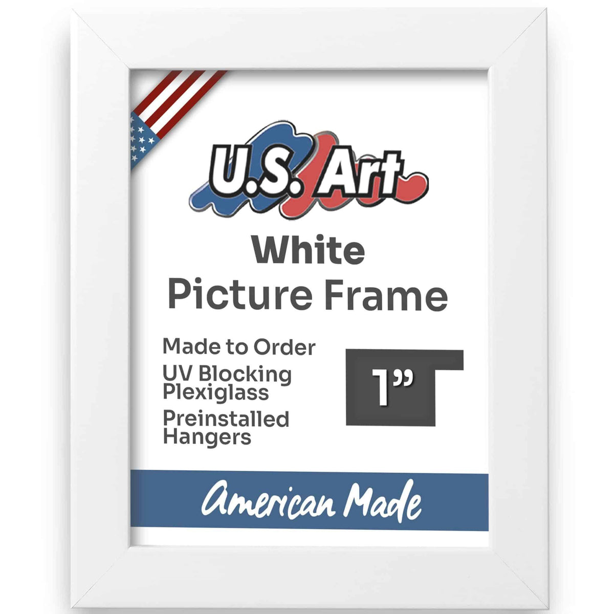 White 1" Flat Picture Frame