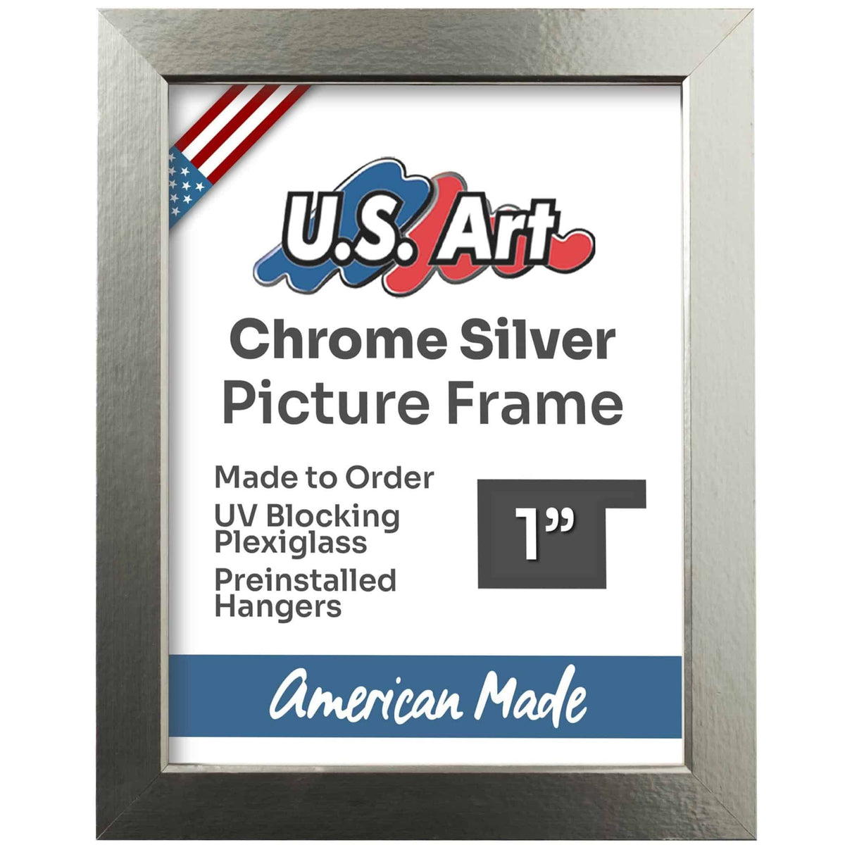 Chrome Silver 1" Flat Picture Frame