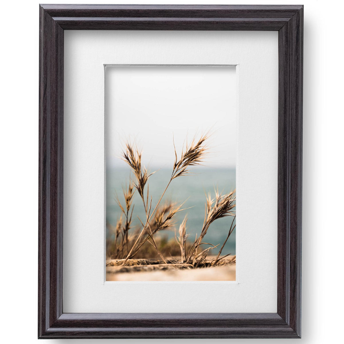 8x10 Coffee Brown Picture Frame Matted to 5x7
