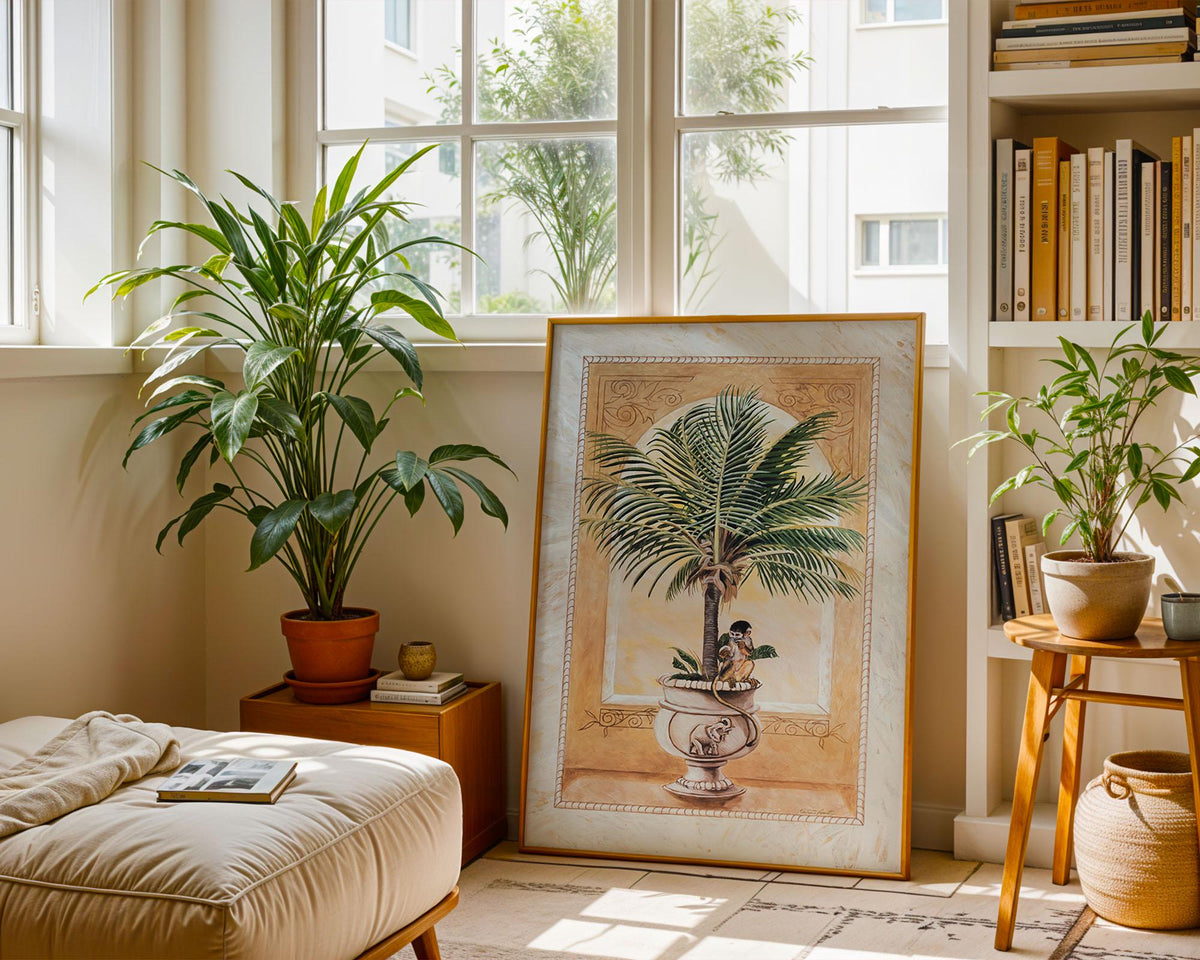 Monkey in Palms I by Katherine Roundtree Art Print, photo 3