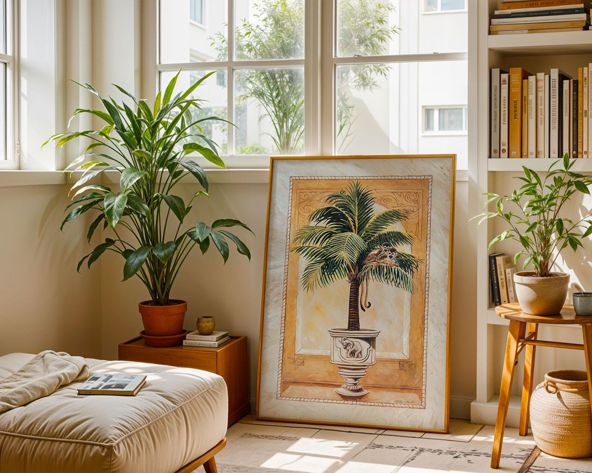 Monkey in Palms II by Katherine Roundtree Art Print, photo 3