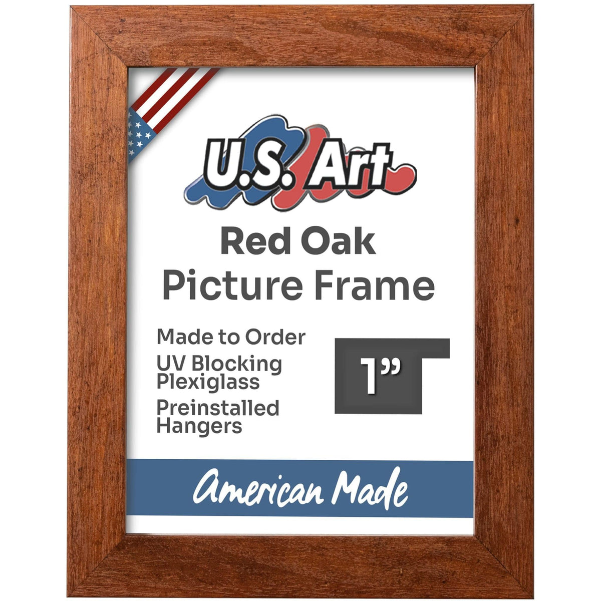 Red Oak 1" Flat Picture Frame