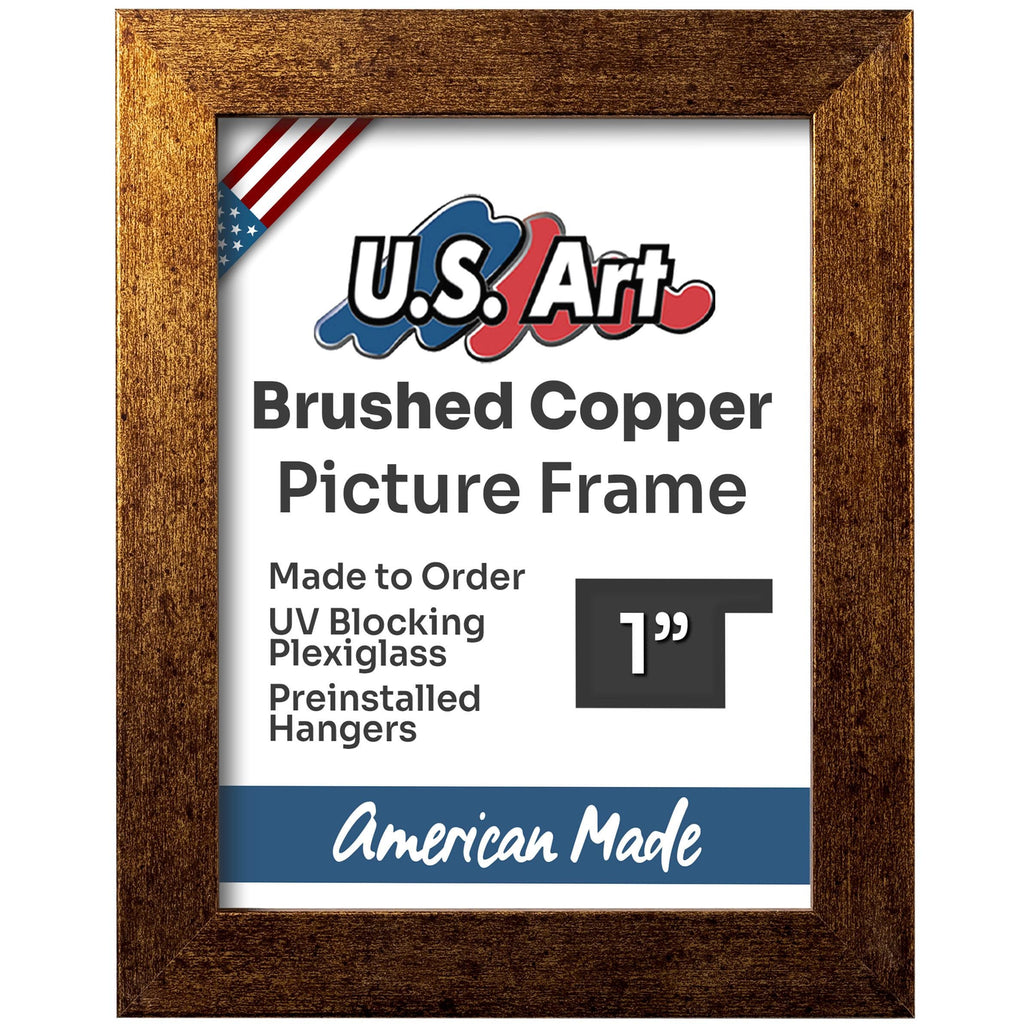 Brushed Copper 1" Flat Picture Frame