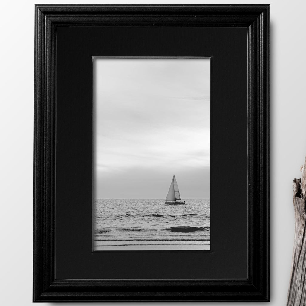8x10 Black Picture Frame Matted to 5x7, photo 2