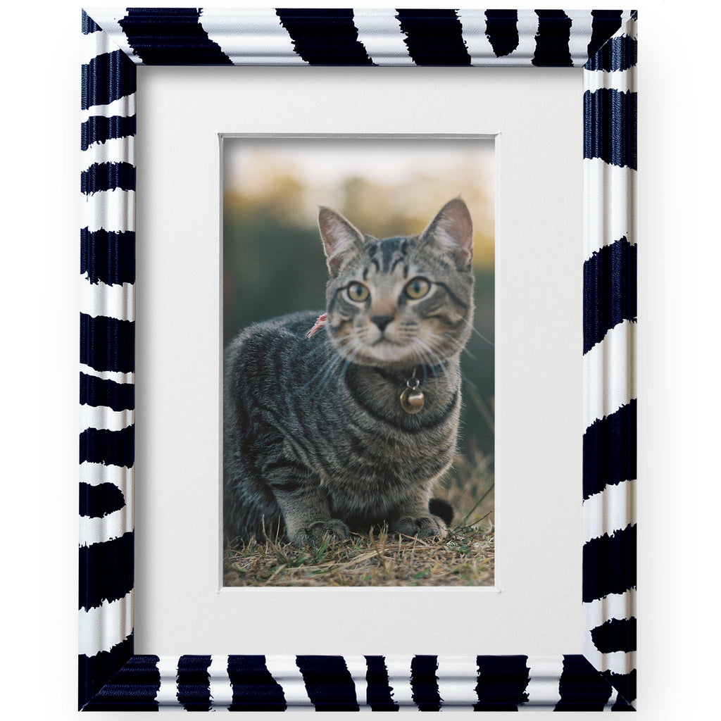 8x10 Zebra Print Picture Frame Matted to 5x7