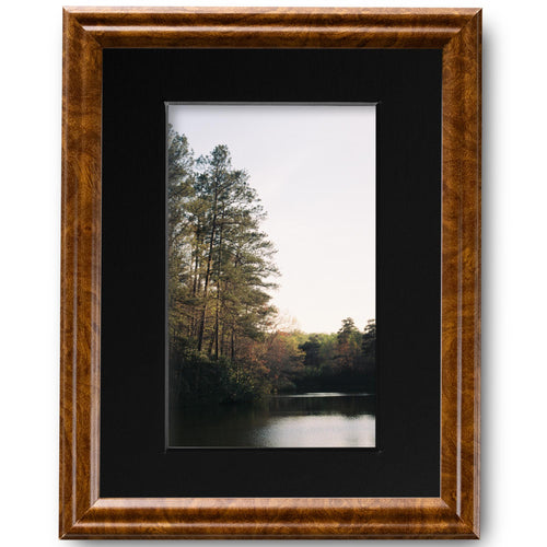8x10 Brown Burl Picture Frame Matted to 5x7, photo 2