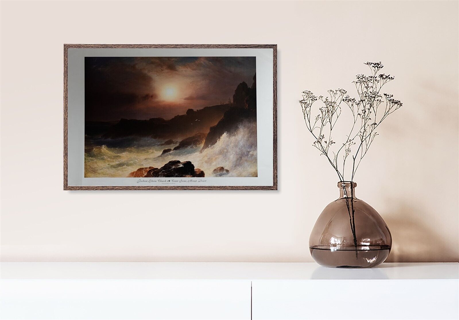 1 Coast Scene, Mount Desert, by Church - 24x36 Art Poster Print for Wall, Home Decor - Image 1