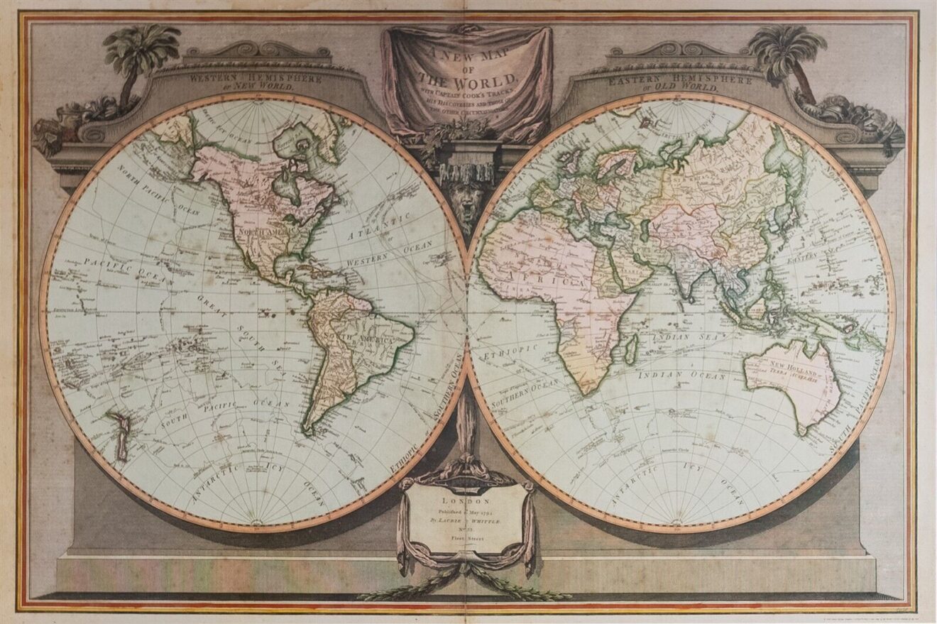 A New Map of the World, by Laurie + Whittle - 24x36 Art Poster Print for Wall, Home Decor - Image 2