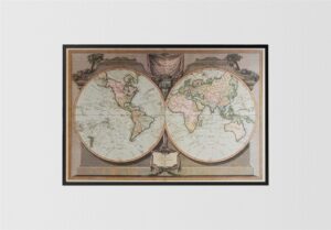 A New Map of the World, by Laurie + Whittle - 24x36 Art Poster Print for Wall, Home Decor - Image 3