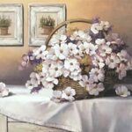 DOGWOOD FLOWER IN BASKET - 8x10 Inch