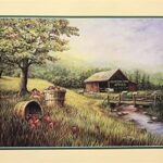 MOUNTAIN FARM APPLES ACROSS RIVER - 8x10 Inch