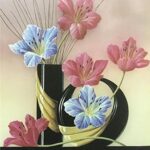 BLACK FLOWER POT I - 8x10 Inch