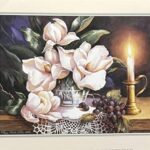MAGNOLIA WITH CANDLE & GRAPES I - 8x10 Inch