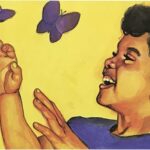 PURPLE BUTTERFLIES - 9x17.5 Inch