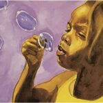 BLUE BUBBLES - 9x17.5 Inch