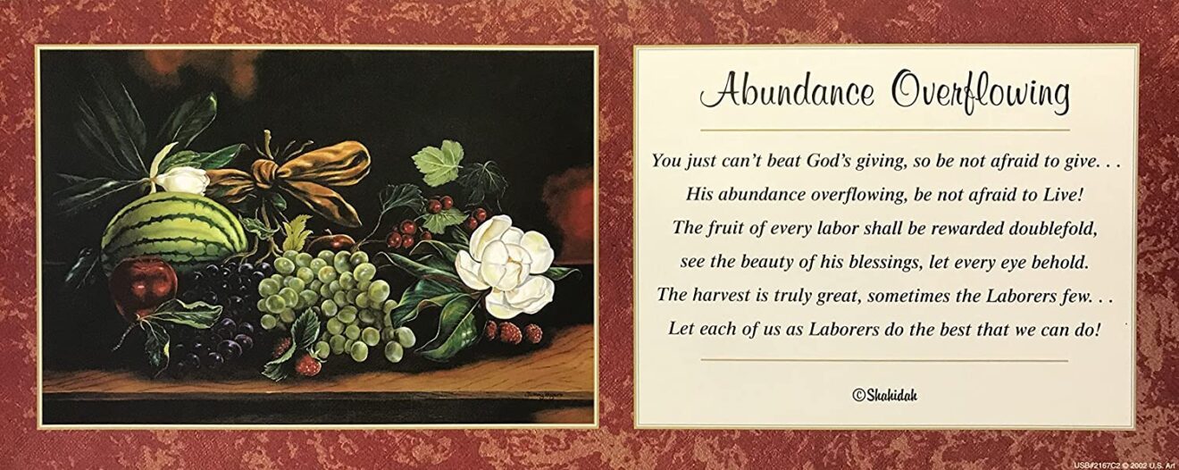 91fslawv0pl-ac-sl1500-1 ABUNDANCE OVERFLOWING - 8x20 Inch - Image 1