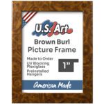 Brown Burl 1" Flat Picture Frame
