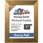 Honey Gold 1" Flat Picture Frame