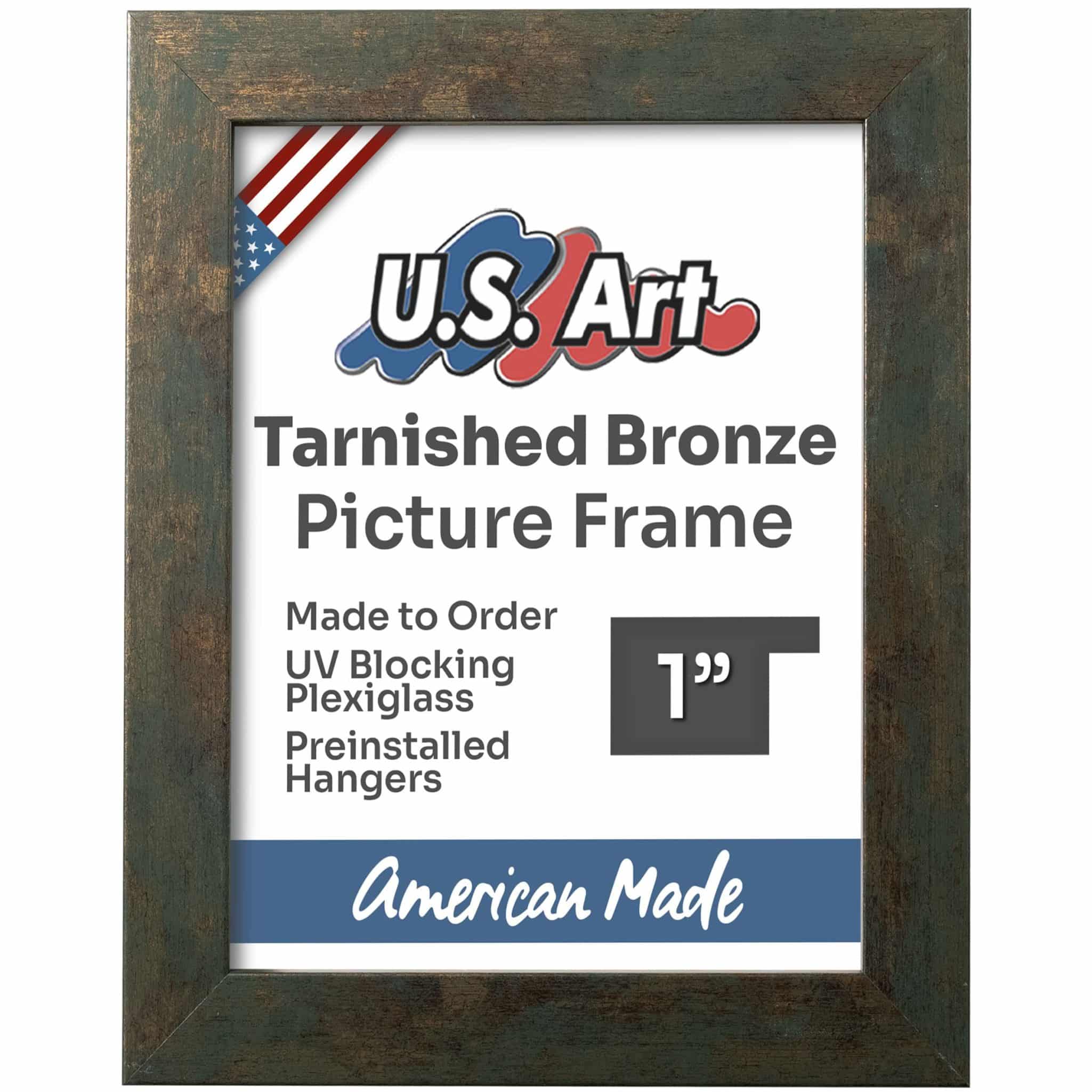 TARNISHEDBRONZE_Square_Insert - Tarnished Bronze Tarnished Bronze 1" Flat Picture Frame - Image 1