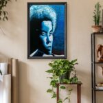 Moody Blue by Alix Beaujour, Art Poster Print for Wall, Home Decor