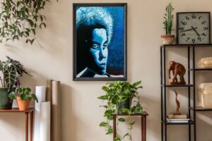 Moody Blue by Alix Beaujour, Art Poster Print for Wall, Home Decor