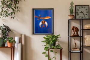 Mason Sword by Gerald Ivey, Art Poster Print for Wall, Home Decor