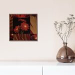 Crimson Gerberas, by Craven - 12x12 Art Poster Print for Wall, Home Decor