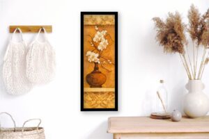 Orchids On Honey I, by Olson - 12x36 Art Poster Print for Wall, Home Decor