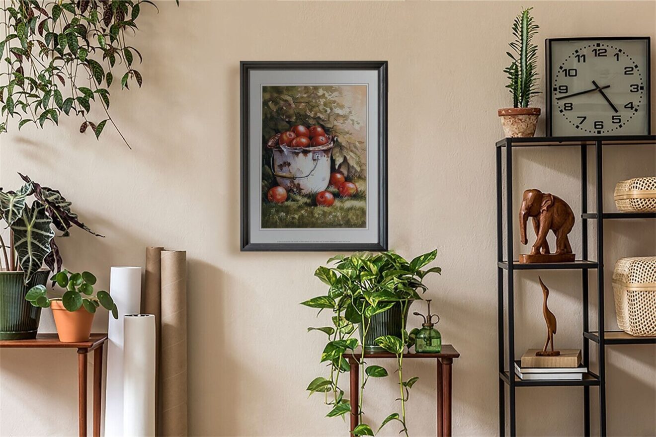 img 1 Apple Basket II, by Sibley - 11x14 Art Poster Print for Wall, Home Decor - Image 1