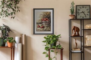 Apple Basket I, by Sibley - 11x14 Art Poster Print for Wall, Home Decor