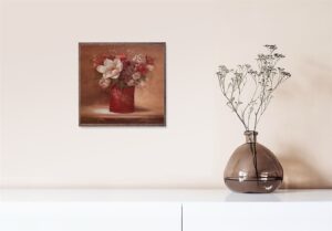 Bass harbor head Lighthouse, by Viv Bowles - 16x16 Art Poster Print for Wall, Home Decor