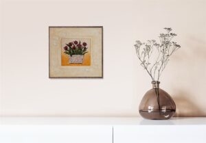 Red Tulips, by Gloria Eriksen - 16x16 Art Poster Print for Wall, Home Decor