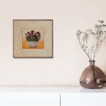 Red irises, by Gloria Eriksen - 16x16 Art Poster Print for Wall, Home Decor