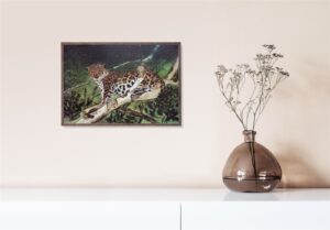Leopards, by HL Woodall - 24x34 Art Poster Print for Wall, Home Decor