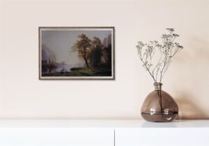 Bass harbor head Lighthouse, by Bierstadt - 24x34 Art Poster Print for Wall, Home Decor