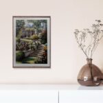 Bass harbor head Lighthouse, by Chun - 28x34 Art Poster Print for Wall, Home Decor