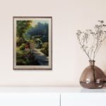 Bass harbor head Lighthouse, by Chun - 28x34 Art Poster Print for Wall, Home Decor