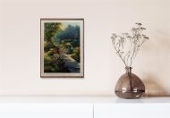 Bass harbor head Lighthouse, by Chun - 28x34 Art Poster Print for Wall, Home Decor