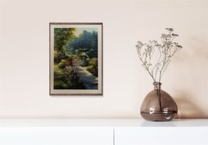 Bass harbor head Lighthouse, by Chun - 28x34 Art Poster Print for Wall, Home Decor